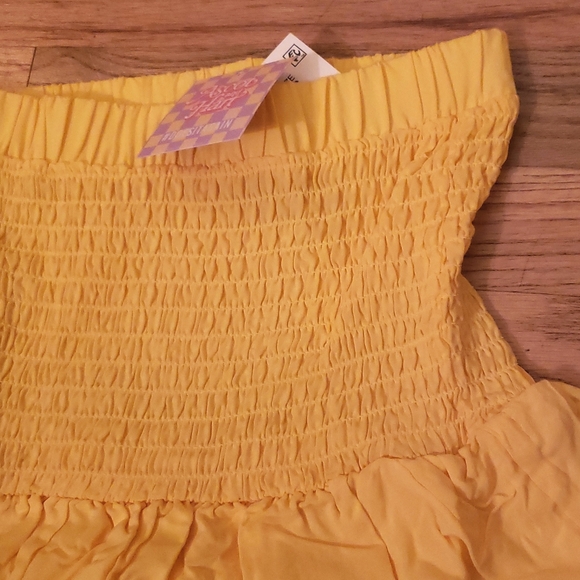 NEW! Yellow Stretchy Flutter Tiered Skirt / Top, Ascot & Hart - Picture 2 of 4